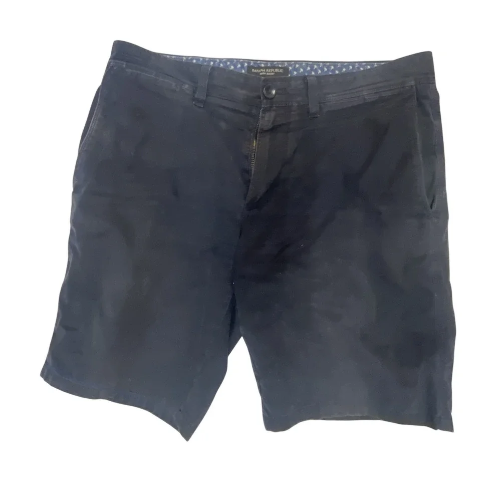 Banana Republic Aiden Short Mens 31 Navy‎ Blue Cotton Slim Fit Chino Shorts